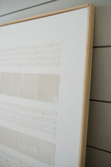 Cream Lines & Dots - 3D Minimalist Abstract Textured Artwork- Wabi Sabi Art
