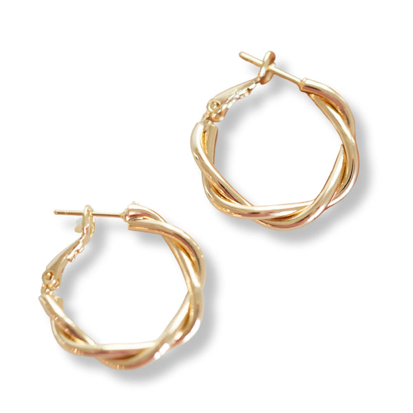 Dainty Twisted Hoop Earrings by Layer Jewelry