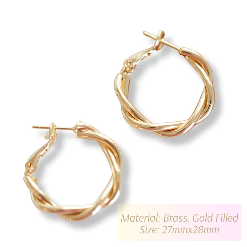 Dainty Twisted Hoop Earrings by Layer Jewelry