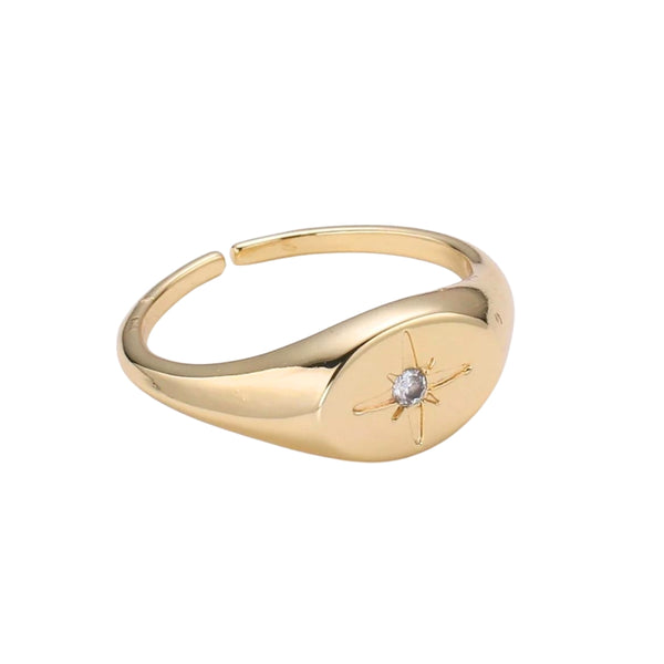 North Star Adjustable Ring 18K Gold Filled