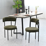 Set of 2 Mid-Century Modern Boucle Dining Chairs-1