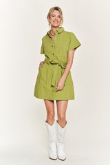 Belted Cotton Dress