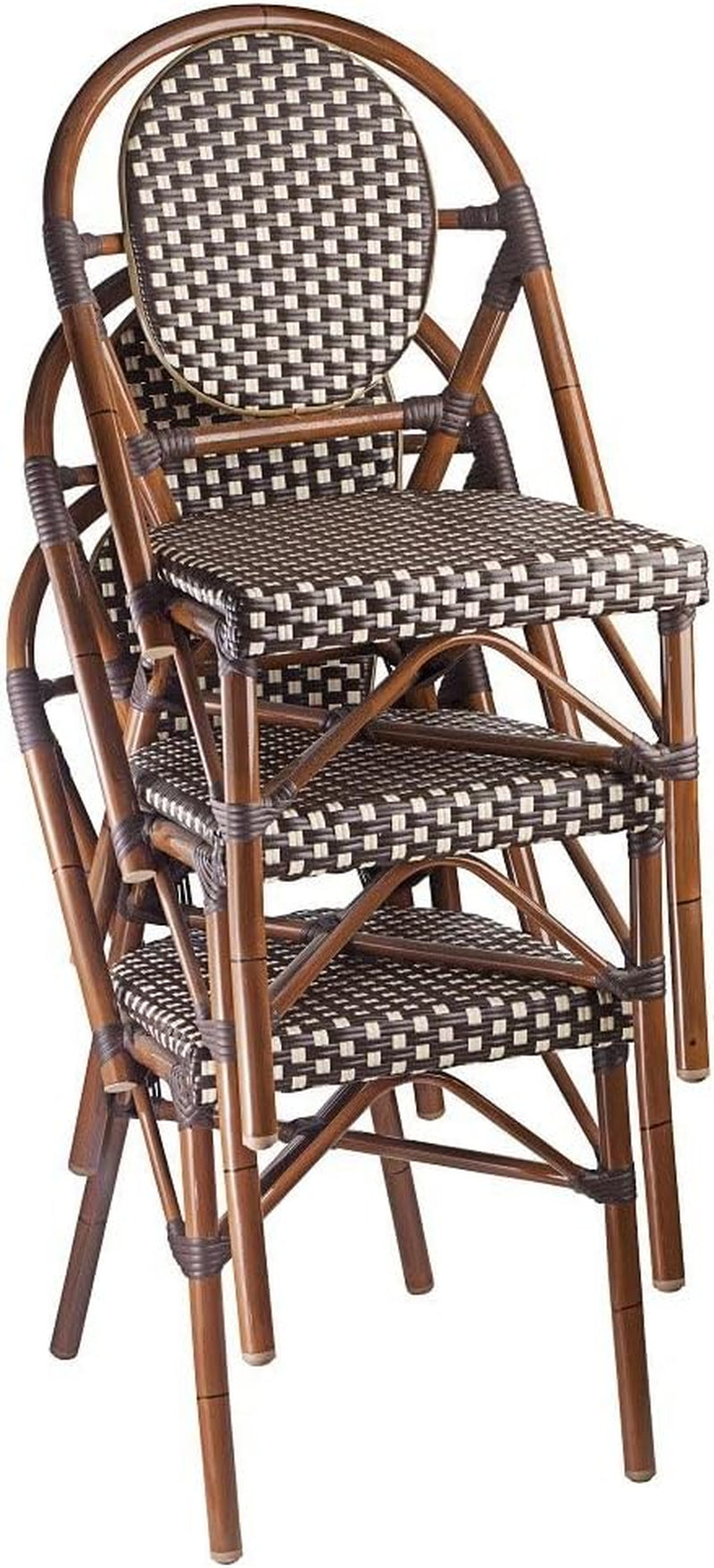 Aluminum Bamboo Look Walnut Chair 2Pk