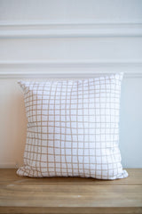 Grid Pillow Cover + Insert in Taupe