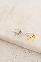 Tied Ribbon Bow Minimalist Ring in Gold & Silver 24K Gold Filled