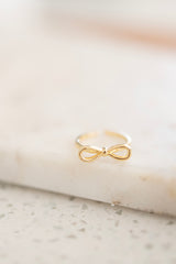 14K Gold Filled Open Ribbon Bow Ring in Gold