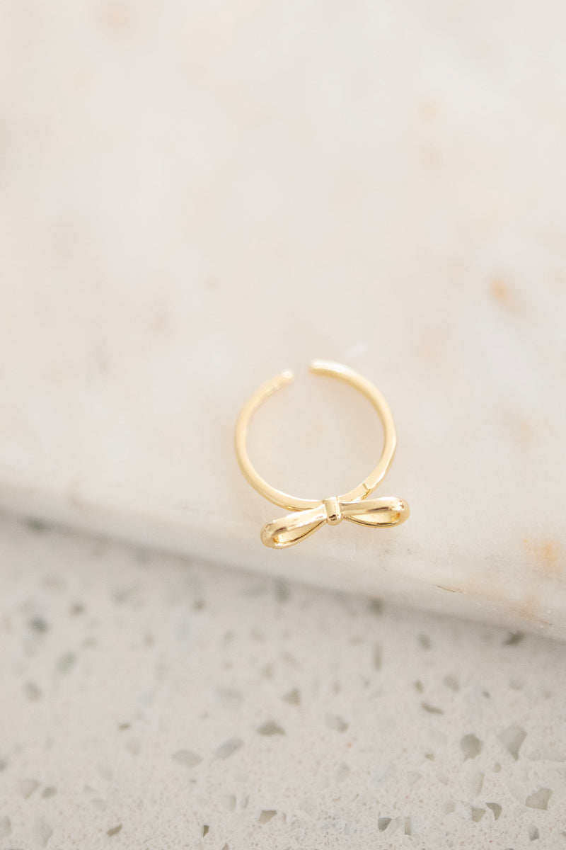 14K Gold Filled Open Ribbon Bow Ring in Gold