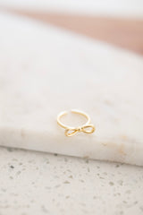 14K Gold Filled Open Ribbon Bow Ring in Gold