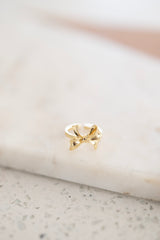 Tied Ribbon Bow Minimalist Ring in Gold & Silver 24K Gold Filled