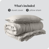 Washed Duvet Cover - Twin/Twin XL - Premium 1800 Ultra-Soft Brushed Microfiber - Hypoallergenic, Easy Care, Stain Resistant (Twin/Twin XL, Washed Fog)