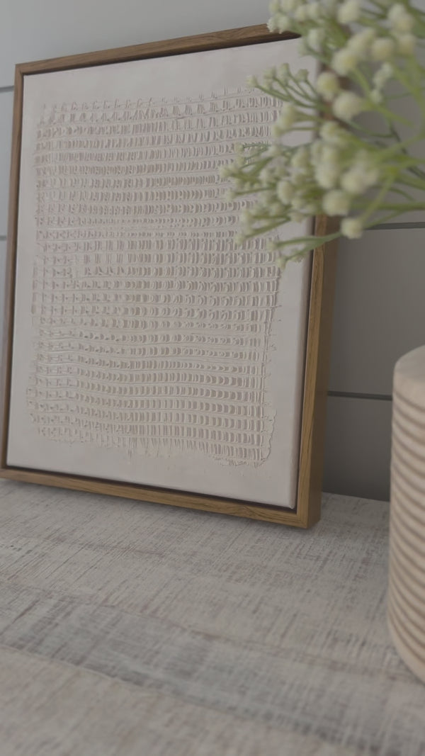 Beige Abstract Lines Textured Artwork - 3D Minimalist Abstract Textured Artwork- Wabi Sabi Art (Copy)