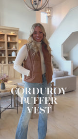 Corduroy Puffer Vest