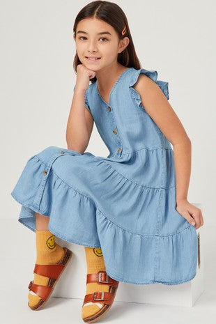 Girls Cora Denim Dress