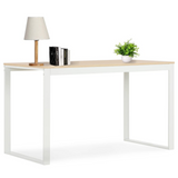 vidaXL Computer Desk White and Oak 47.2"x23.6"x27.6"