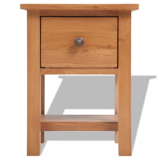 vidaXL Nightstand Solid Oak Wood 14.2"x11.8"x18.5" Brown