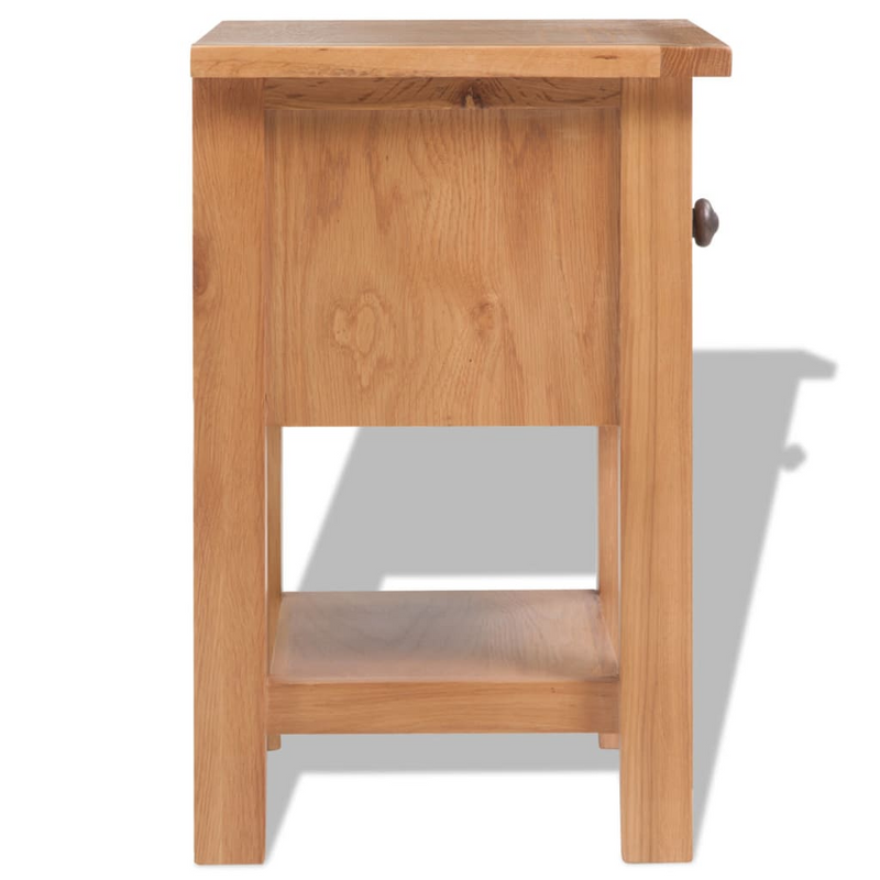 vidaXL Nightstand Solid Oak Wood 14.2"x11.8"x18.5" Brown