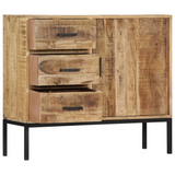 vidaXL Sideboard 34.6"x11.8"x28" Solid Mango Wood