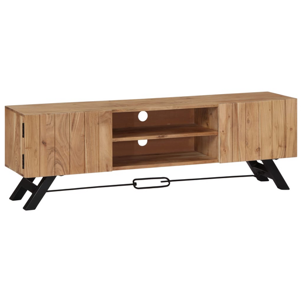 vidaXL TV Cabinet 55.1"x11.8"x17.7" Solid Acacia Wood