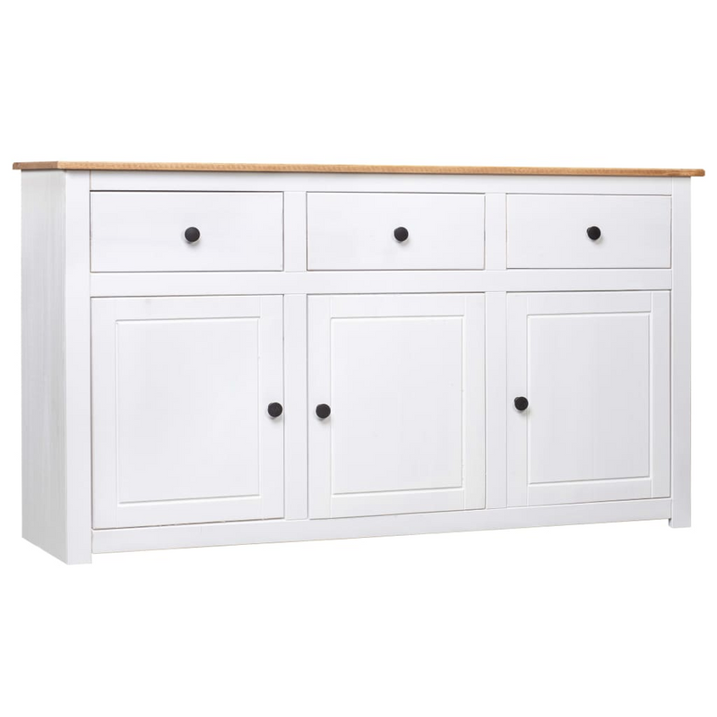 vidaXL Sideboard White 53.1"x15.7"x31.5" Solid Pinewood Panama Range