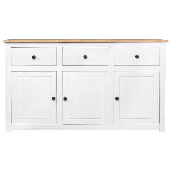 vidaXL Sideboard White 53.1"x15.7"x31.5" Solid Pinewood Panama Range