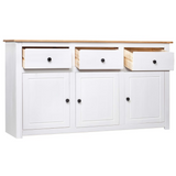 vidaXL Sideboard White 53.1"x15.7"x31.5" Solid Pinewood Panama Range