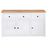 vidaXL Sideboard White 53.1"x15.7"x31.5" Solid Pinewood Panama Range