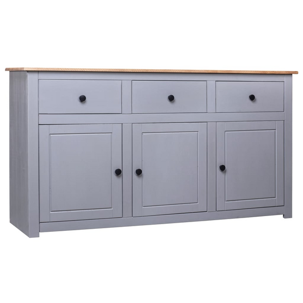 vidaXL Sideboard Gray 53.1"x15.7"x31.5" Solid Pinewood Panama Range