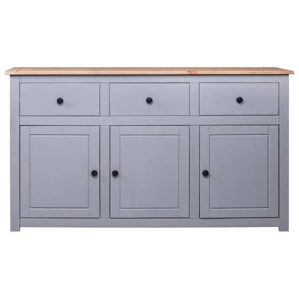 vidaXL Sideboard Gray 53.1"x15.7"x31.5" Solid Pinewood Panama Range