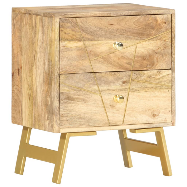 vidaXL Bedside Cabinet 15.7"x11.8"x19.7" Solid Mango Wood