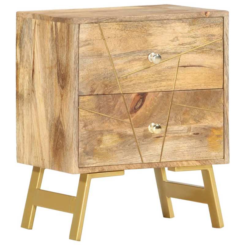 vidaXL Bedside Cabinet 15.7"x11.8"x19.7" Solid Mango Wood