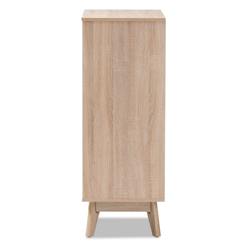 Fella Mid-Century Modern Two-Tone Oak and Grey Wood 5-Drawer Chest