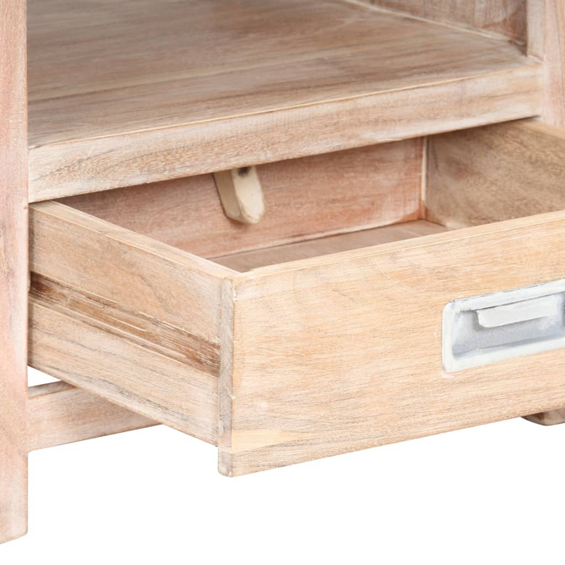 vidaXL Bedside Table 15.7"x11.8"x23.6" Solid Acacia Wood