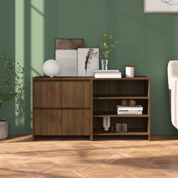 vidaXL 2 Piece Sideboard Brown Oak Engineered Wood