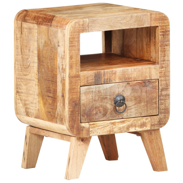 vidaXL Bedside Cabinet 11.8"x11.8"x16.1" Rough Mango Wood