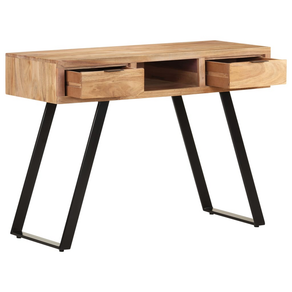 vidaXL Desk 42.1"x17.7"x31.1" Solid Acacia Wood with Live Edges