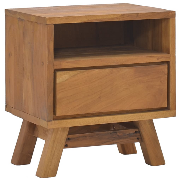 vidaXL Bedside Cabinet 15.7"x11.8"x17.7" Solid Teak Wood