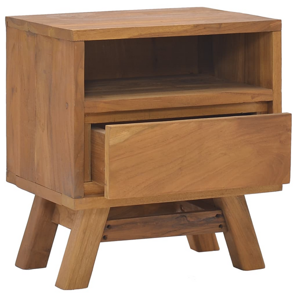 vidaXL Bedside Cabinet 15.7"x11.8"x17.7" Solid Teak Wood