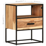 vidaXL Bed Cabinet 15.7"x11.8"x19.7" Solid Acacia Wood