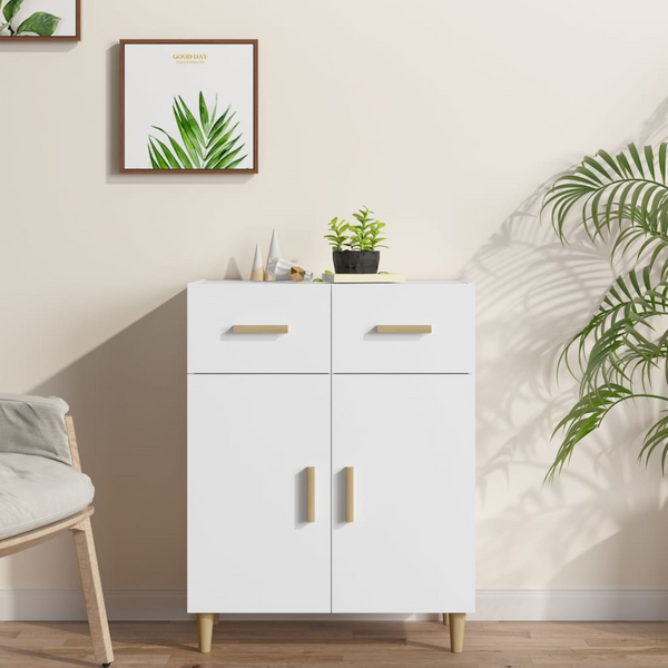 vidaXL Sideboard White 27.4"x13.4"x35" Engineered Wood