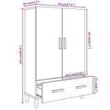 vidaXL Highboard Sonoma Oak 27.6"x12.2"x45.3" Engineered Wood