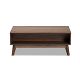 Baxton Studio Hartman Mid-Century Modern Walnut Brown Finished Wood Coffee Table