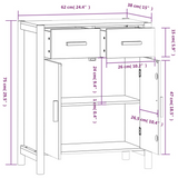 vidaXL Sideboard 24.4"x15"x29.5" Engineered Wood