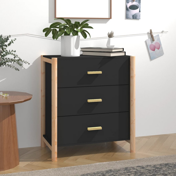 vidaXL Sideboard Black 24.4"x15"x27.6" Engineered Wood