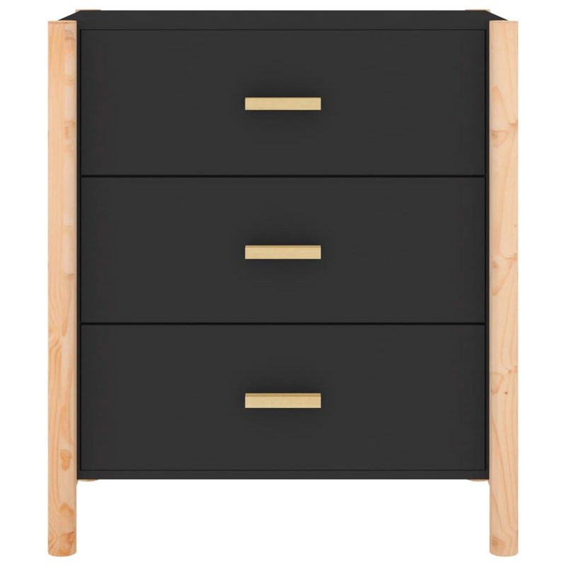 vidaXL Sideboard Black 24.4"x15"x27.6" Engineered Wood