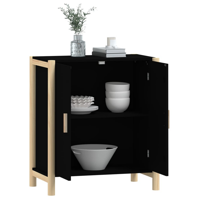 vidaXL Sideboard Black 24.4"x15"x27.6" Engineered Wood