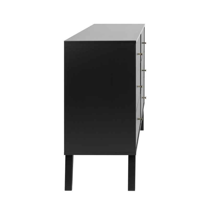 Milo Mid Century Modern  6-drawer Dresser, Black