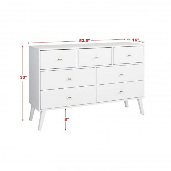 Milo 7-drawer Dresser, White