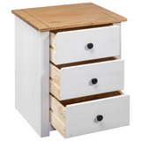 vidaXL Bedside Cabinet White 18.1"x15.7"x22.4" Pinewood Panama Range