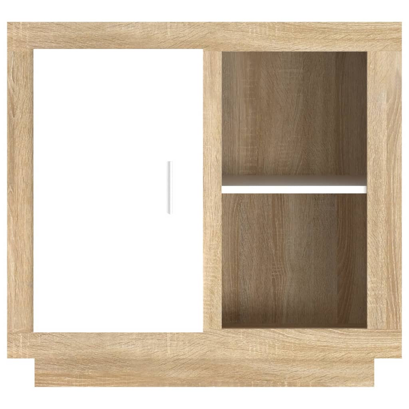 vidaXL Sideboard White and Sonoma Oak 31.5"x15.7"x29.5"