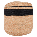 Yves 100% Jute 15" Wide Round Natural Pouf by Kosas Home